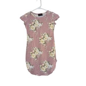 Girls pink floral dress size 7/8